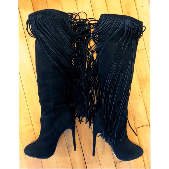fringe stiletto boots